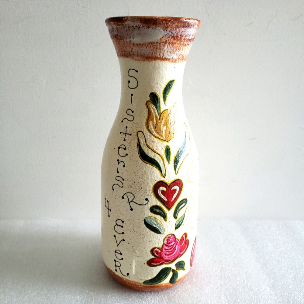 Sisters Hand Painted Vase